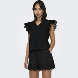 ONLY ONLY dame top ONLLOU Restudsalg Black