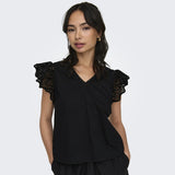 ONLY ONLY dame top ONLLOU Restudsalg Black