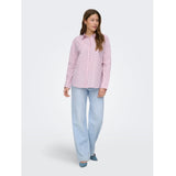 ONLY Only dame skjorte Onloregon Shirt Fuchsia Pink BORDEAUX+WHITE