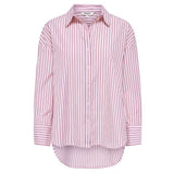 ONLY Only dame skjorte Onloregon Shirt Fuchsia Pink BORDEAUX+WHITE