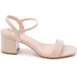 SHOES Opaline dame stiletter med blokhæl 6893 Restudsalg Beige