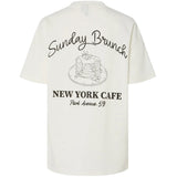 PIECES PIECES DAME T-SHIRT PCJELMA Restudsalg Coconut Milk Delicioso Sunday Brunch
