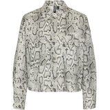 PIECES PIECES X DITTE ESTRUP X CILLE FJORD PCJESSICA SHIRT Restudsalg Bright White Snake Print