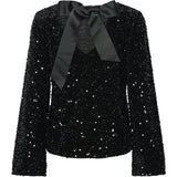 PIECES PIECES dame bluse PCKAM Restudsalg Black Black sequins