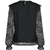 PIECES PIECES dame bluse PCOLLINE Restudsalg Black