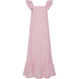 PIECES PIECES dame kjole PCAPIA Restudsalg Pink Lemonade Stripes Bright white