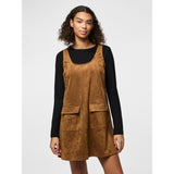 PIECES PIECES dame kjole PCJUNO Restudsalg Amber Brown