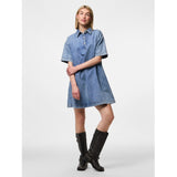 PIECES PIECES dame kjole PCKENYA Restudsalg Medium blue denim