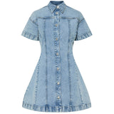 PIECES PIECES dame kjole PCSILKE Restudsalg Light Blue Denim