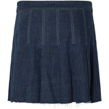 PIECES PIECES dame nederdel PCFABIA Restudsalg Dark Blue Denim