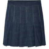 PIECES PIECES dame nederdel PCFABIA Restudsalg Dark Blue Denim