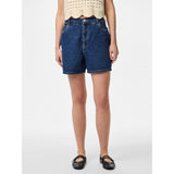 PIECES PIECES dame shorts PCABBI Restudsalg Medium blue denim