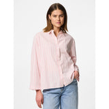 PIECES PIECES dame skjorte PCSULLE Restudsalg Cloud Dancer Stripes Pink Lemonade