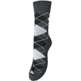 PIECES PIECES dame strømper PCALBA Socks Dark Grey Melange LGM/Black/Birch