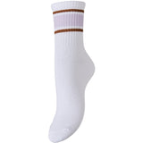 PIECES PIECES dame strømper PCSABINE Socks Bright White WIDE-PASTEL LILAC-TOAS