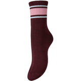 PIECES PIECES dame strømper PCSABINE Socks Winetasting WIDE-SEA PINK-NANTUCK