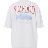 PIECES PIECES dame t-shirt PCPHISH T-shirt Bright White Seafood Fish