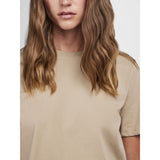 PIECES PIECES dame t-shirt PCRIA T-shirt Silver Mink