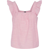 PIECES PIECES dame top PCAPIA Restudsalg Pink Lemonade Bright white