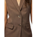 PIECES PIECES dame vest PCBLOSSOM Vest Coffee Quartz