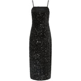 PIECES Pieces dame kjole PCKAM Dress Black Black sequins