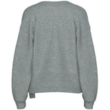 PIECES Pieces dame strik cardigan PCMALOU Restudsalg Medium grey melange