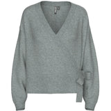 PIECES Pieces dame strik cardigan PCMALOU Restudsalg Medium grey melange