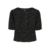 PIECES Pieces dame top PCKAM Restudsalg Black Black sequins