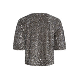 PIECES Pieces dame top PCKAM Restudsalg Morel Silver sequins