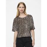 PIECES Pieces dame top PCKAM Restudsalg Morel Silver sequins