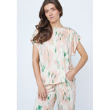 Sisters Point SISTERS POINT dame top EMILY Top Green Coral Graphic