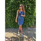 Vero Moda VERO MODA DAME KJOLE VMANNY Restudsalg Medium blue denim