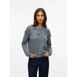 Vero Moda VERO MODA DAME STRIKTRØJE VMROSE Knit Medium grey melange