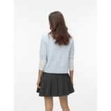 Vero Moda VERO MODA Dame Cardigan VMDoffy Cardigan Cashmere Blue W. WHITE CHERRIES