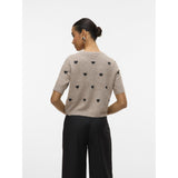 Vero Moda VERO MODA Dame Cardigan VMDoffy Cardigan Moon Rock W BLACK HEARTS