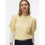Vero Moda VERO MODA Dame Pullover VMDoffy Knit Golden Haze WHITE MELANGE