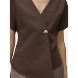 Vero Moda VERO MODA Dame Top VMSONJA Top Chocolate Martini SILVER BUTTON