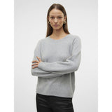 Vero Moda VERO MODA Dame Trøje VMDoffyshine Blouse Light Grey Melange Silver Lurex