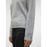 Vero Moda VERO MODA Dame Trøje VMDoffyshine Blouse Light Grey Melange Silver Lurex