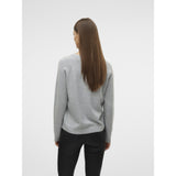 Vero Moda VERO MODA Dame Trøje VMDoffyshine Blouse Light Grey Melange Silver Lurex