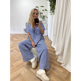 Vero Moda VERO MODA dame bluse VMJILL Restudsalg Deep Ultramarine Bright white