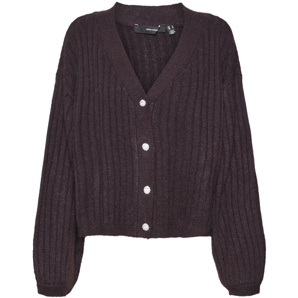 VERO MODA dam cardigan VMLENNA - Birch BLACK STITCH main image 0