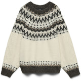 Vero Moda VERO MODA dame pullover VMJULIANA Pullover Birch Pattern CHOCLATE TORTE/SILVER MINK/BLACK