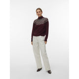 Vero Moda VERO MODA dame pullover VMKARLA Pullover Windsor Wine MELANGE W. BLACK + BIRCH