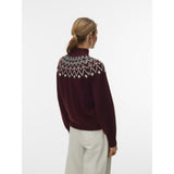 Vero Moda VERO MODA dame pullover VMKARLA Pullover Windsor Wine MELANGE W. BLACK + BIRCH