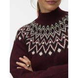 Vero Moda VERO MODA dame pullover VMKARLA Pullover Windsor Wine MELANGE W. BLACK + BIRCH