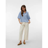 Vero Moda VERO MODA dame skjorte VMLINN Shirt Cornflower Blue LIVA Navy Blazer