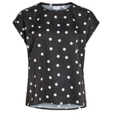 VILA VILA dame top VIELLETTE Top Black aop snow white dots