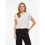 VILA VILA dame top VIELLETTE Top Snow white aop black dots