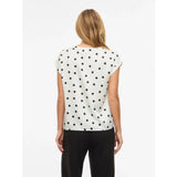 VILA VILA dame top VIELLETTE Top Snow white aop black dots